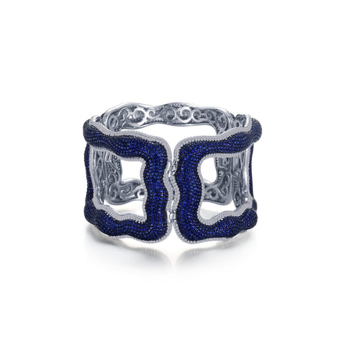 Statement Blue Bangle Bracelet-8B002CST