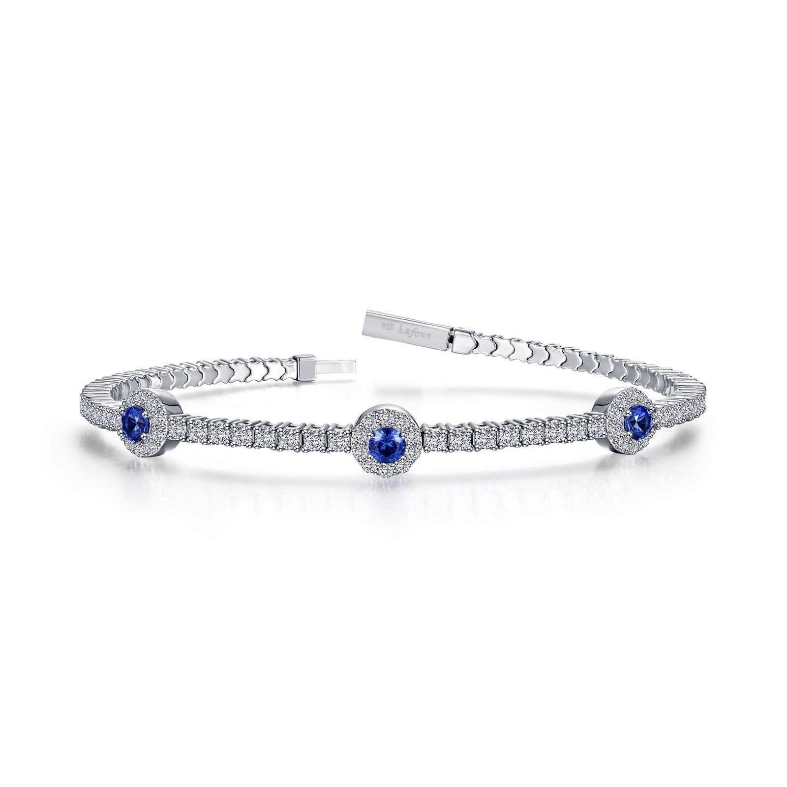 2.90 CTW Halo Station Flexible Tennis Bracelet-B0194CSP