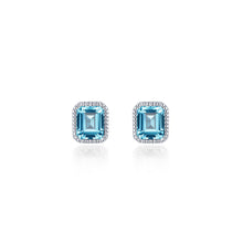 Load image into Gallery viewer, March Birthstone Solitaire Stud Earrings-BE008AQP
