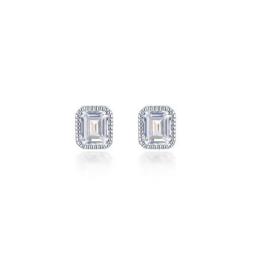 April Birthstone Solitaire Stud Earrings-BE008DAP