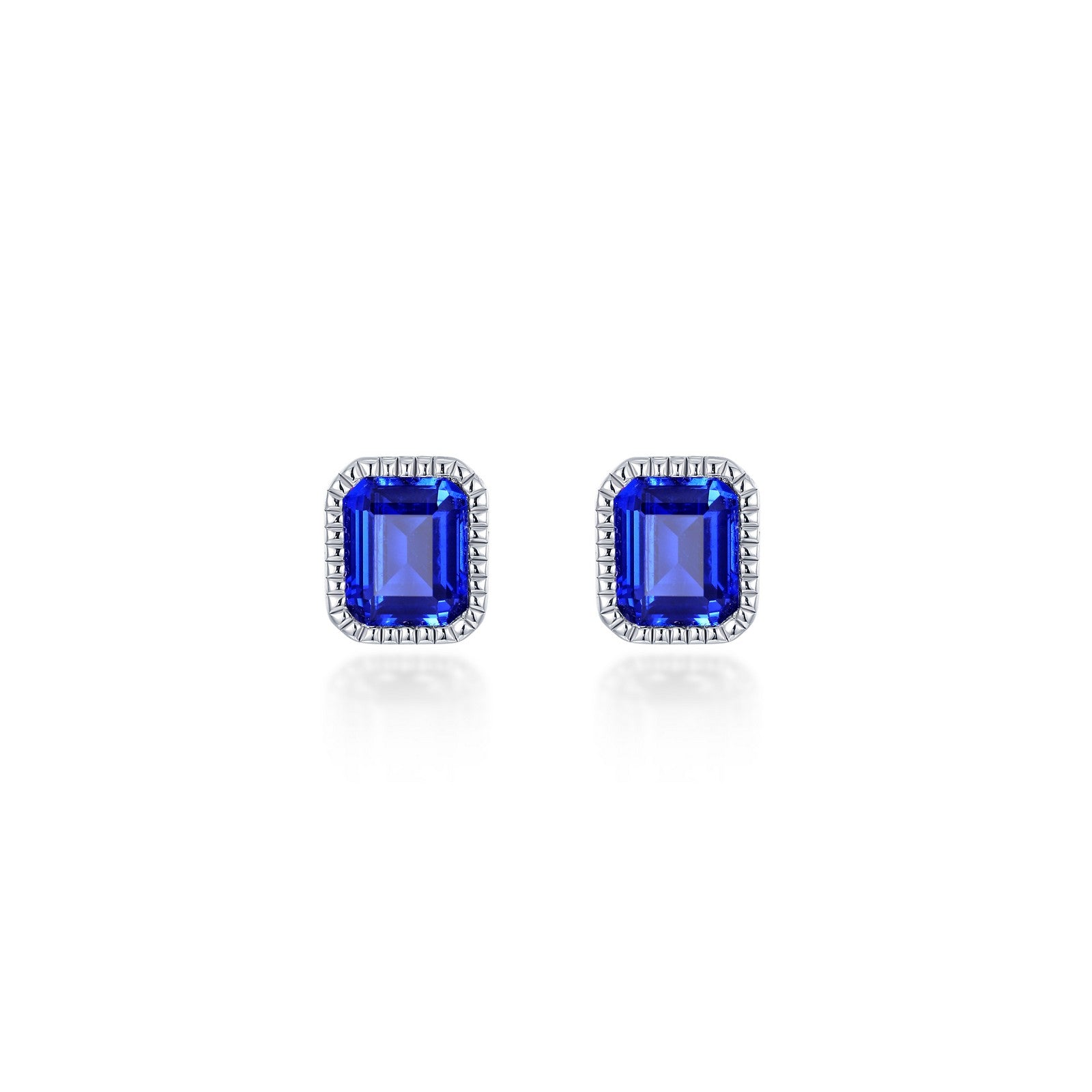 September Birthstone Solitaire Stud Earrings-BE008SAP