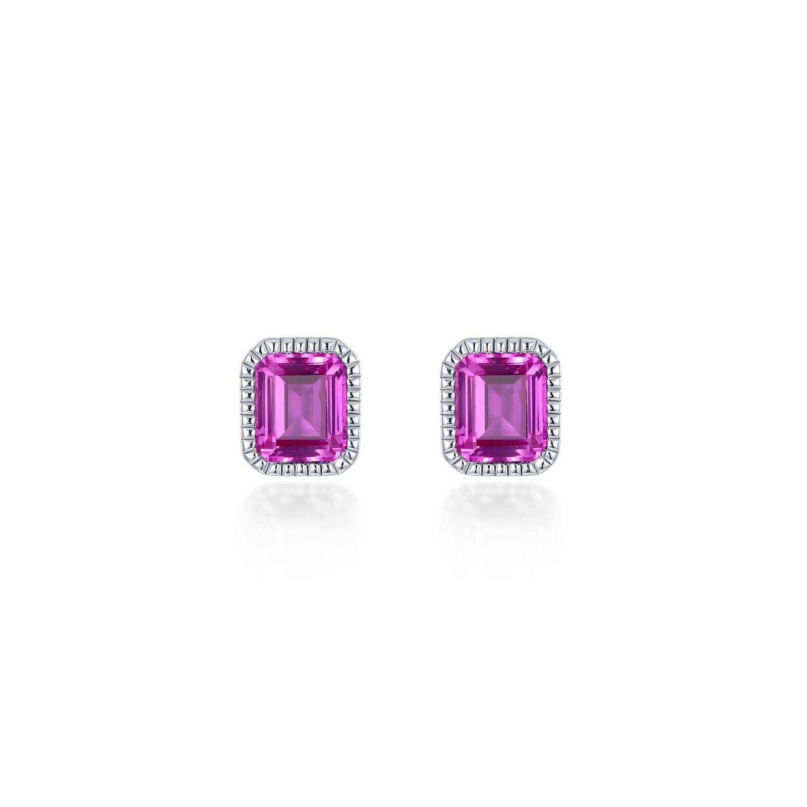 October Birthstone Solitaire Stud Earrings-BE008TMP