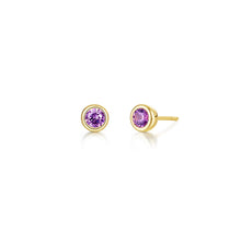 Load image into Gallery viewer, June Bezel Birthstone Earrings-BE009AXG
