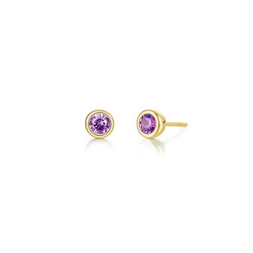 June Bezel Birthstone Earrings-BE009AXG