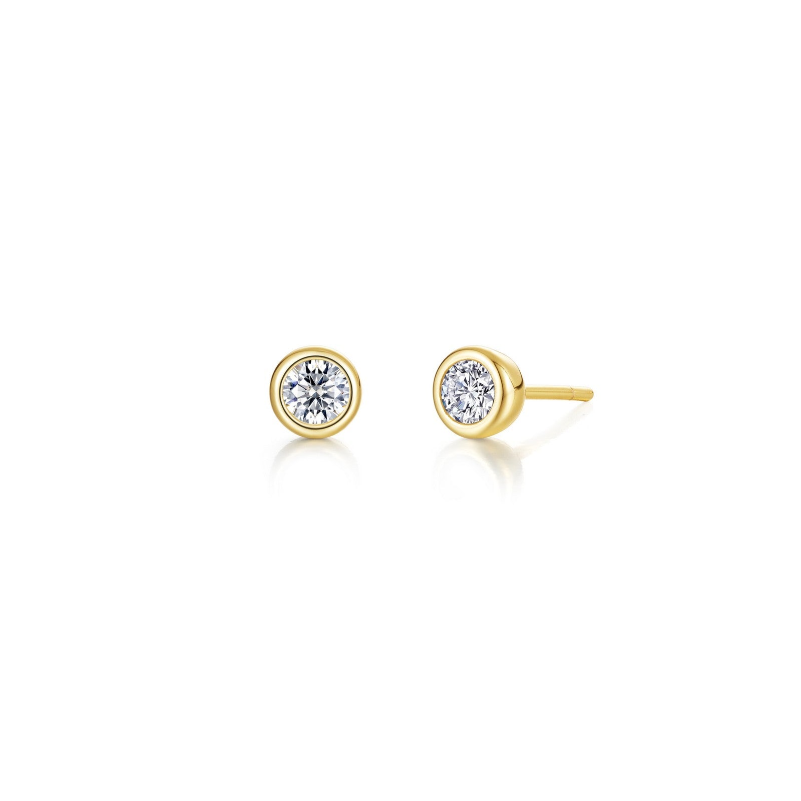 April Bezel Birthstone Earrings-BE009DAG