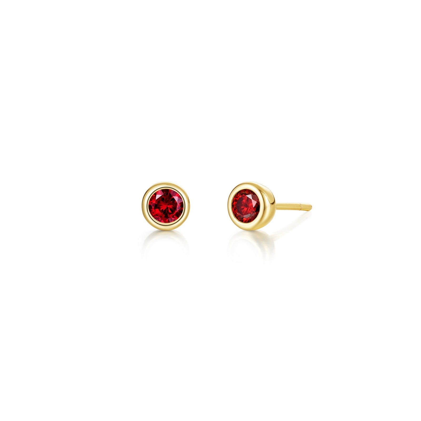 January Bezel Birthstone Earrings-BE009GNG