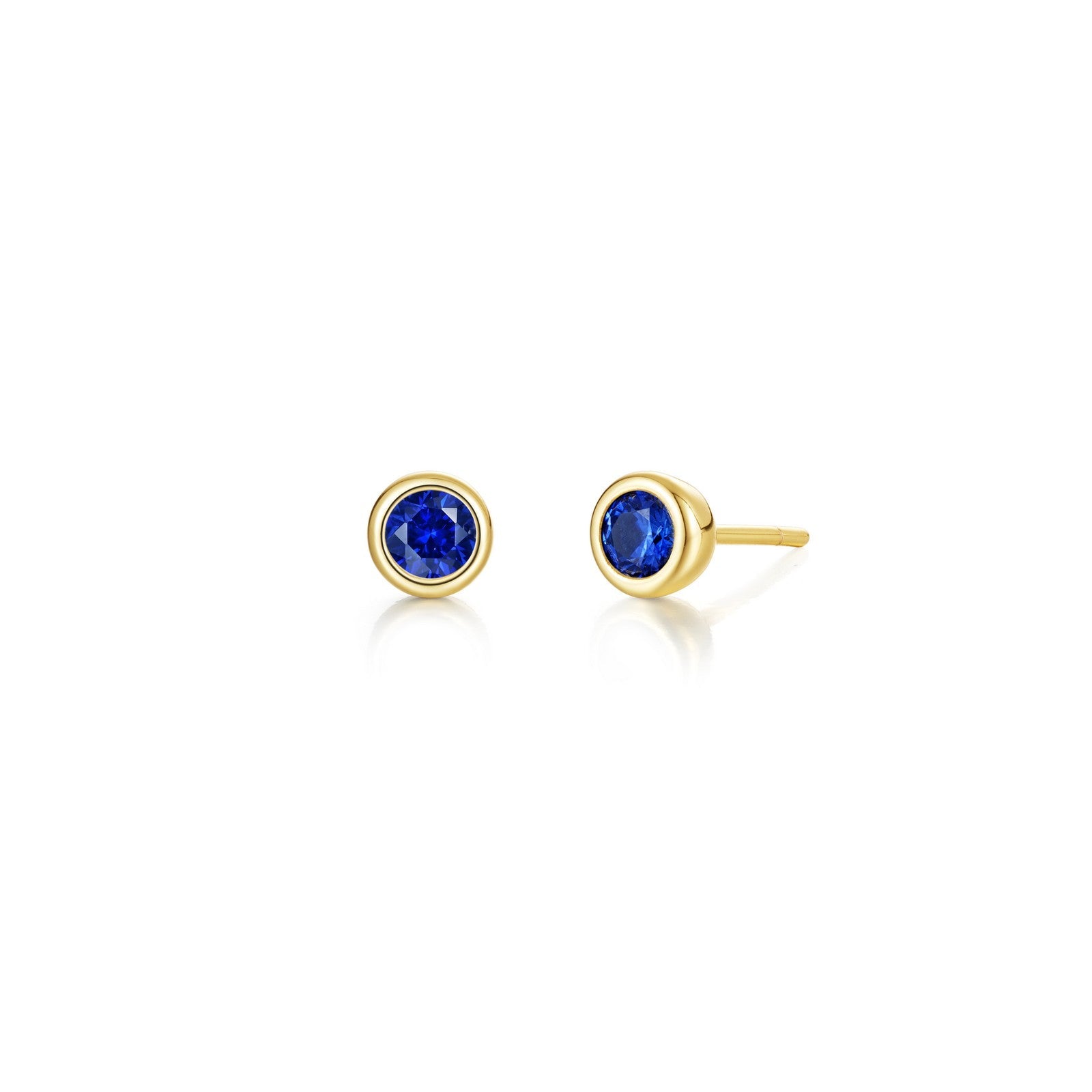 September Bezel Birthstone Earrings-BE009SAG