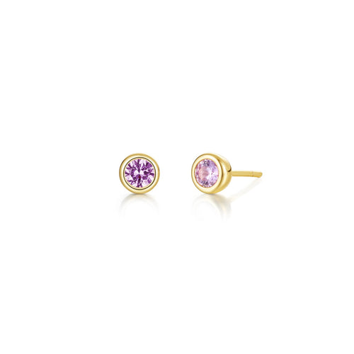 October Bezel Birthstone Earrings-BE009TMG