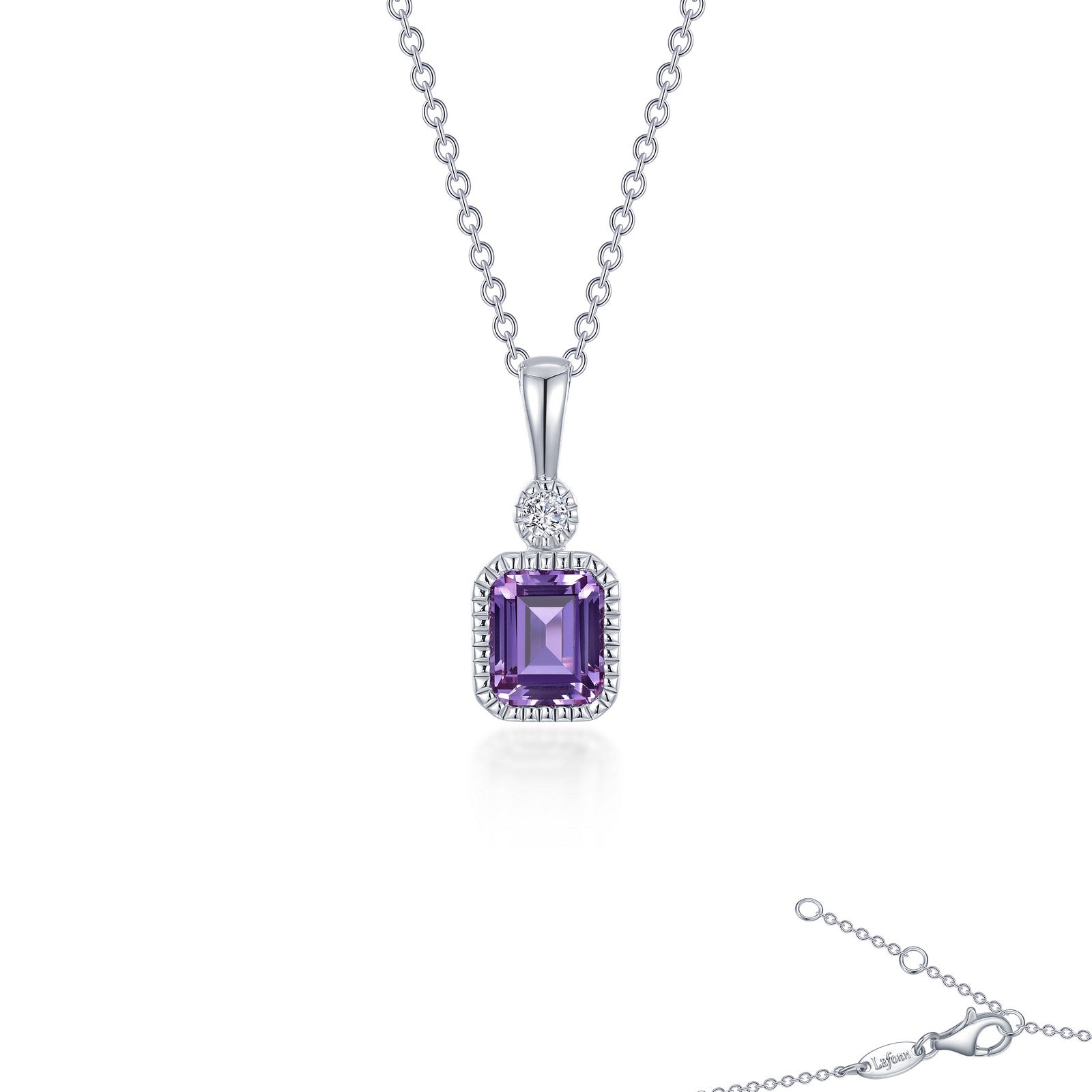 February Birthstone Necklace-BP009AMP