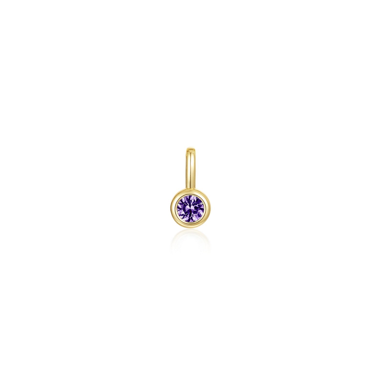 February Bezel Birthstone Charm Pendant-BP010AMG