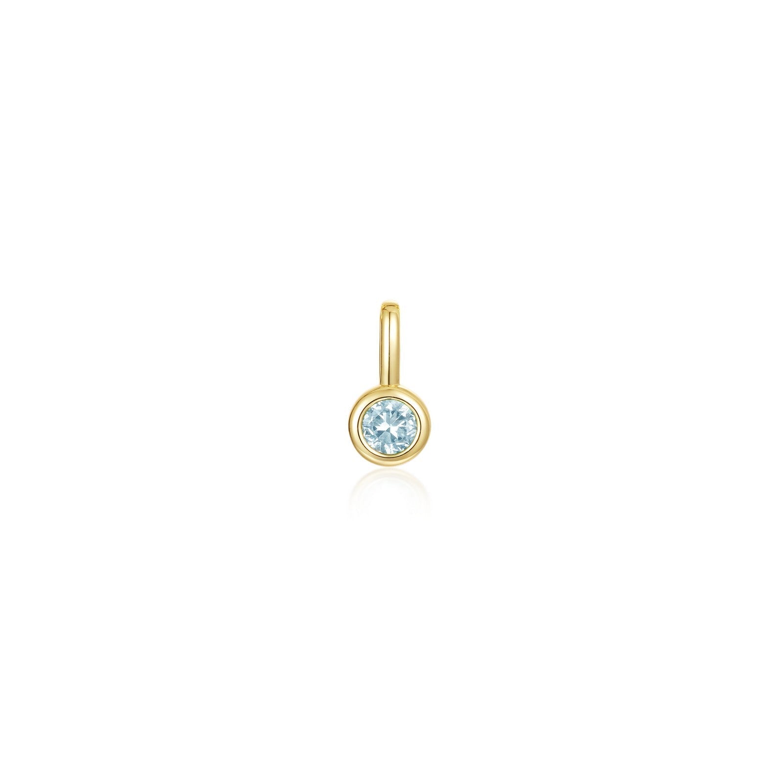 March Bezel Birthstone Charm Pendant-BP010AQG