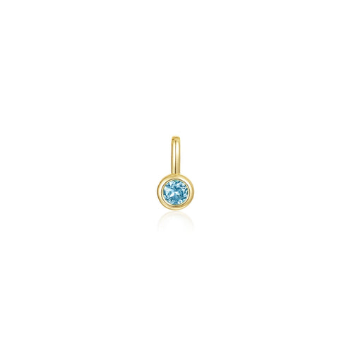 December Bezel Birthstone Charm Pendant-BP010BTG