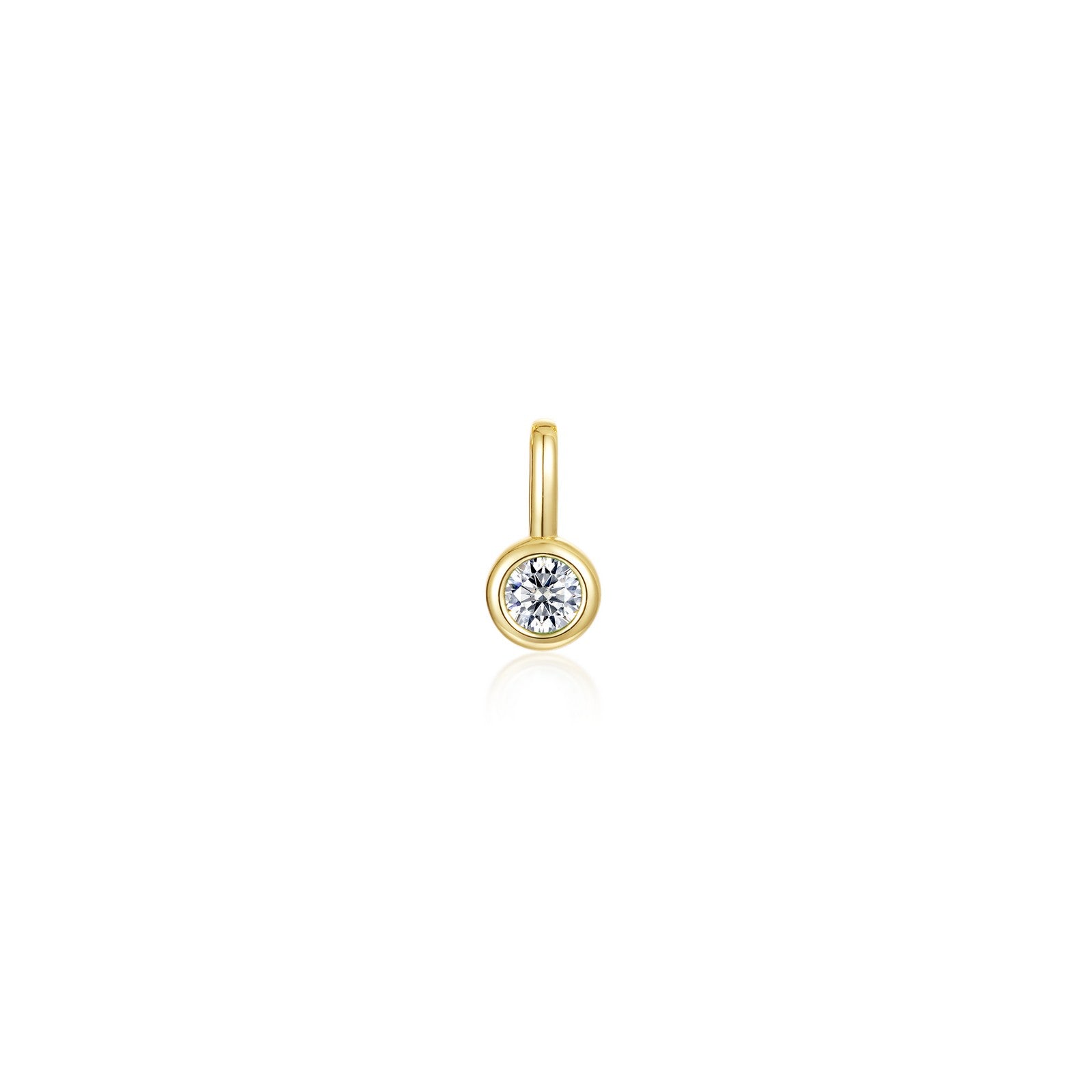 April Bezel Birthstone Charm Pendant-BP010DAG