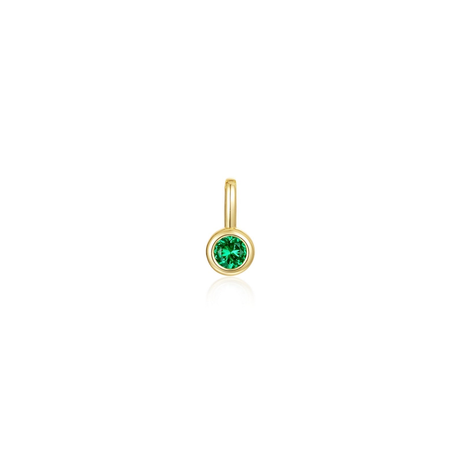 May Bezel Birthstone Charm Pendant-BP010EMG