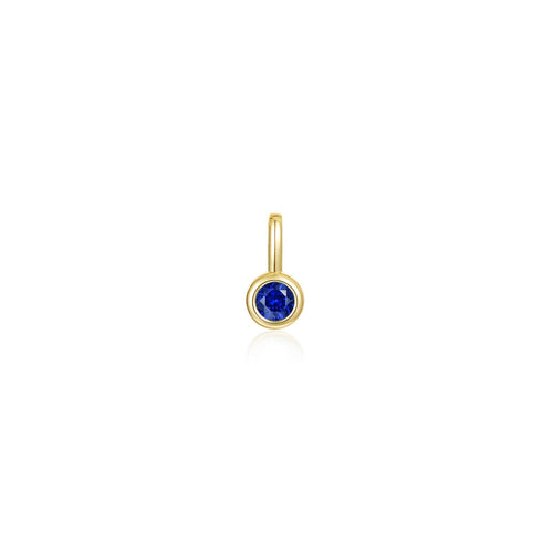 September Bezel Birthstone Charm Pendant-BP010SAG