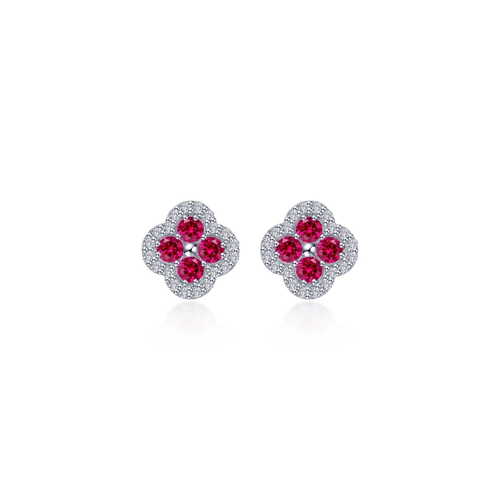 0.8 CTW Flower Halo Stud Earrings-E0610CRP