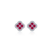 Load image into Gallery viewer, 0.8 CTW Flower Halo Stud Earrings-E0610CRP
