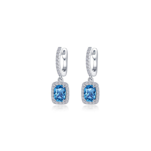 3.02 CTW Halo Cushion-Cut Dangle Earrings-E0622BTP