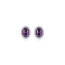 Load image into Gallery viewer, 2.96 CTW Oval Halo Stud Earrings-E0623AMP
