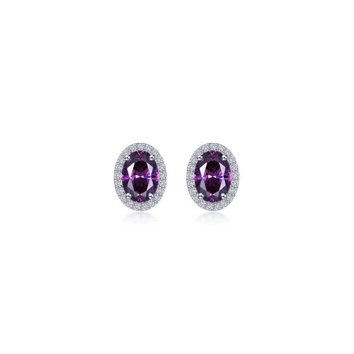 2.96 CTW Oval Halo Stud Earrings-E0623AMP