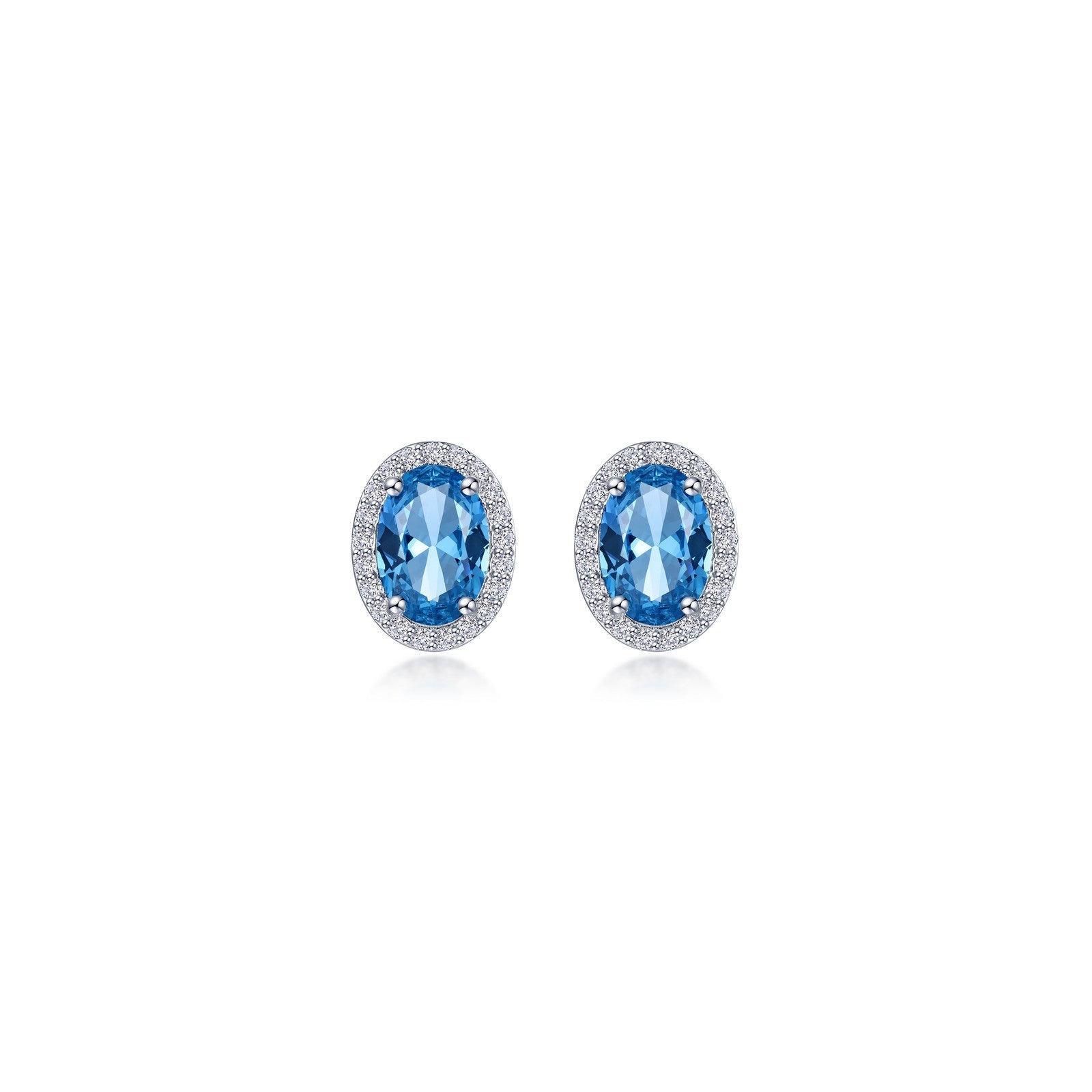 2.96 CTW Oval Halo Stud Earrings-E0623BTP