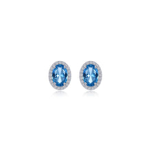 Load image into Gallery viewer, 2.96 CTW Oval Halo Stud Earrings-E0623BTP
