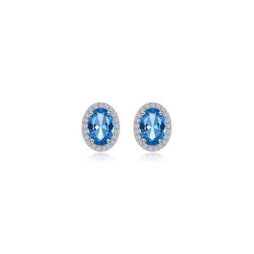 2.96 CTW Oval Halo Stud Earrings-E0623BTP