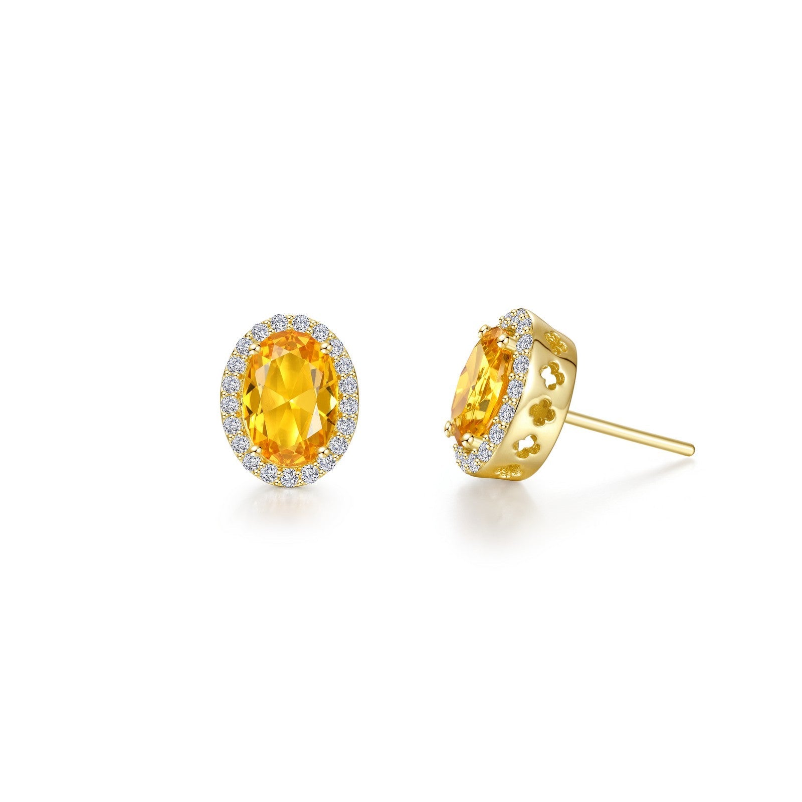 2.96 CTW Oval Halo Stud Earrings-E0623CTG