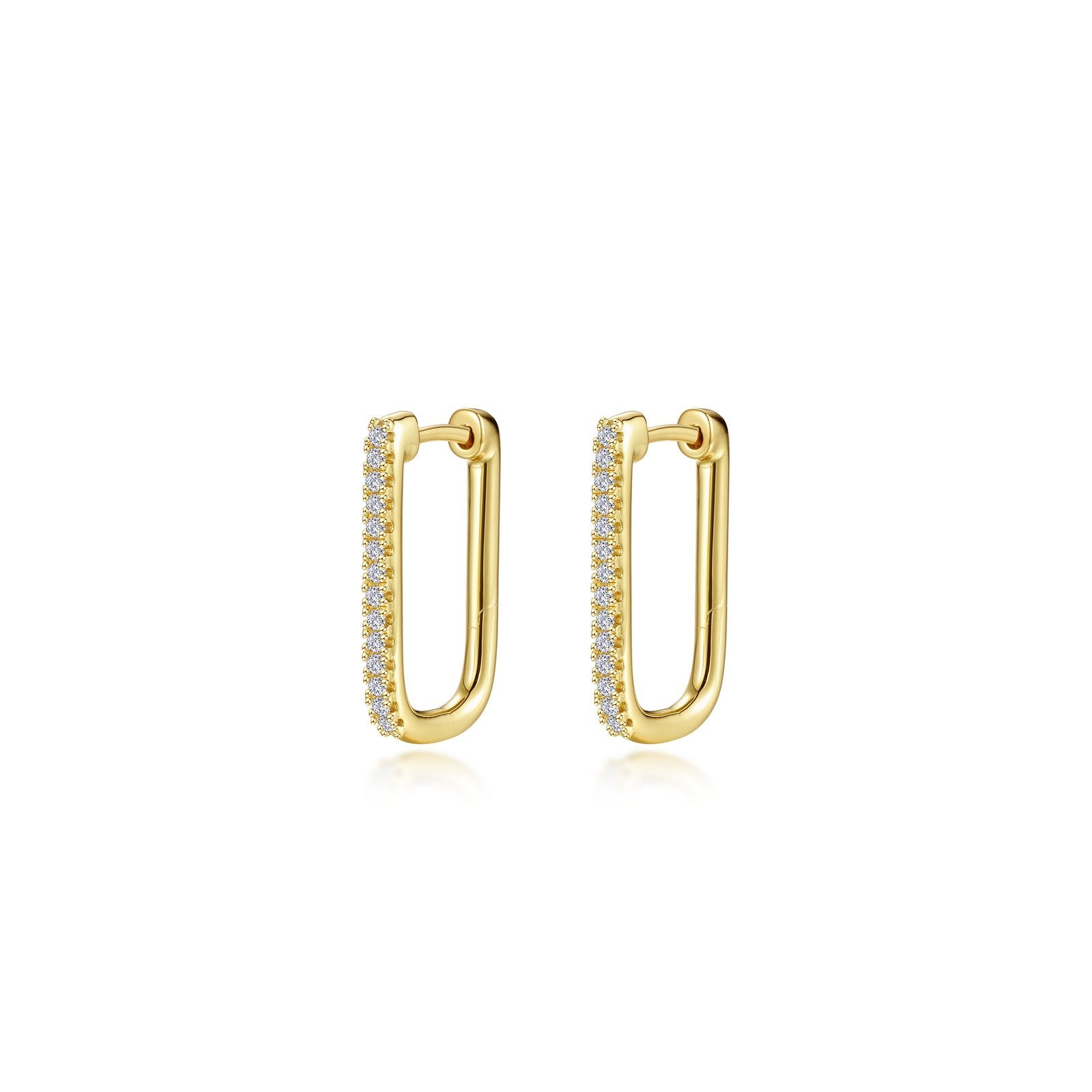 20mm x 12.5mm Rectangle Hoop Earrings-E0631CLG