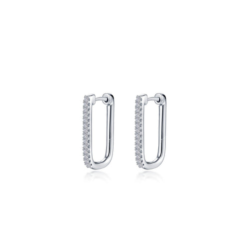 20mm x 12.5mm Rectangle Hoop Earrings-E0631CLP