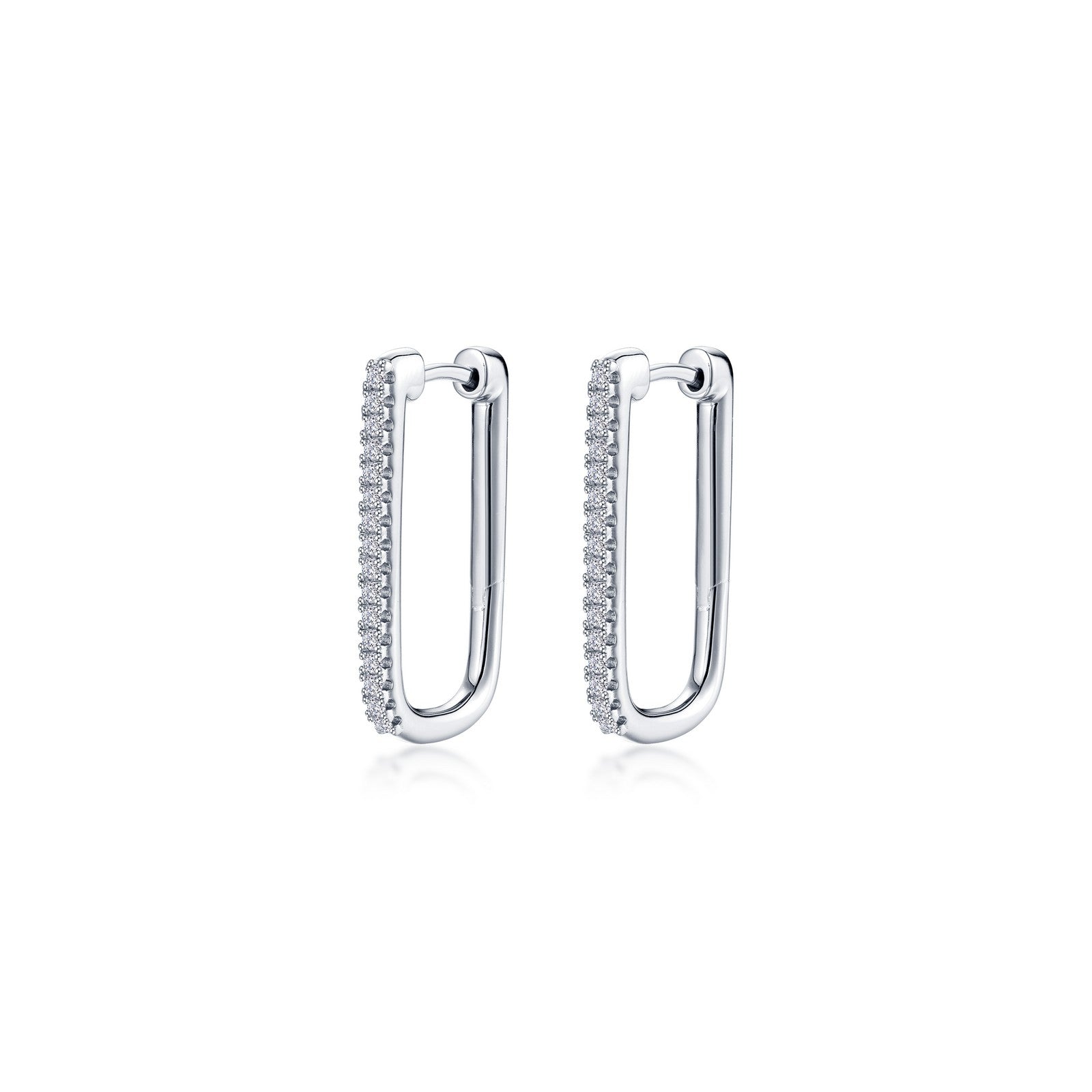 25mm x 14.3mm Rectangle Hoop Earrings-E0632CLP