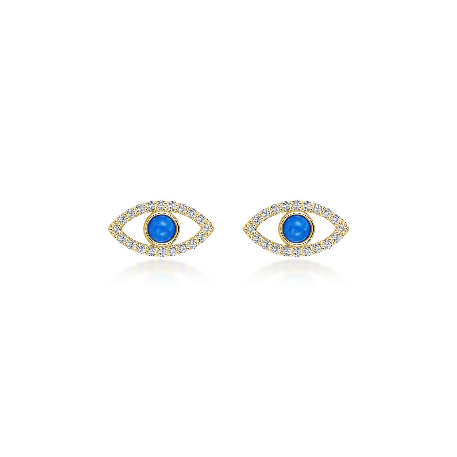 Reconstituted Turquoise Evil Eye Stud Earrings-E0635TQG