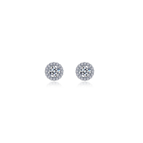 1.24 CTW Round Halo Stud Earrings-E2024CLP