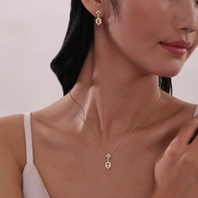 Load image into Gallery viewer, 1.02 CTW Oval Halo STUDS Necklace-N0322CTG
