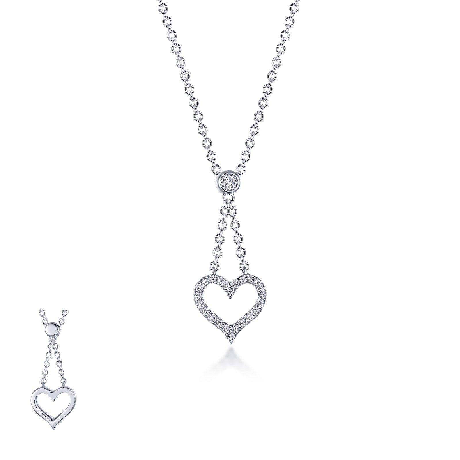 Reversible Cut-out Heart Necklace-N0338CLP