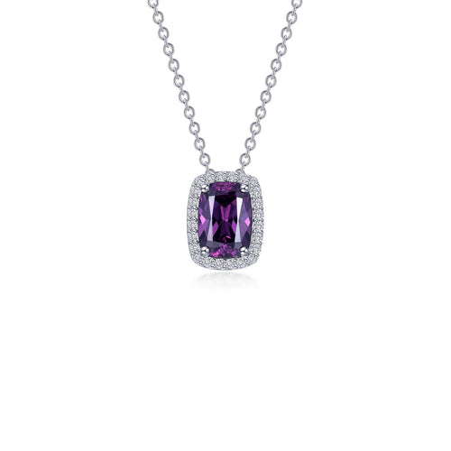 4.26 CTW Halo Cushion-Cut Necklace-N0339AMP