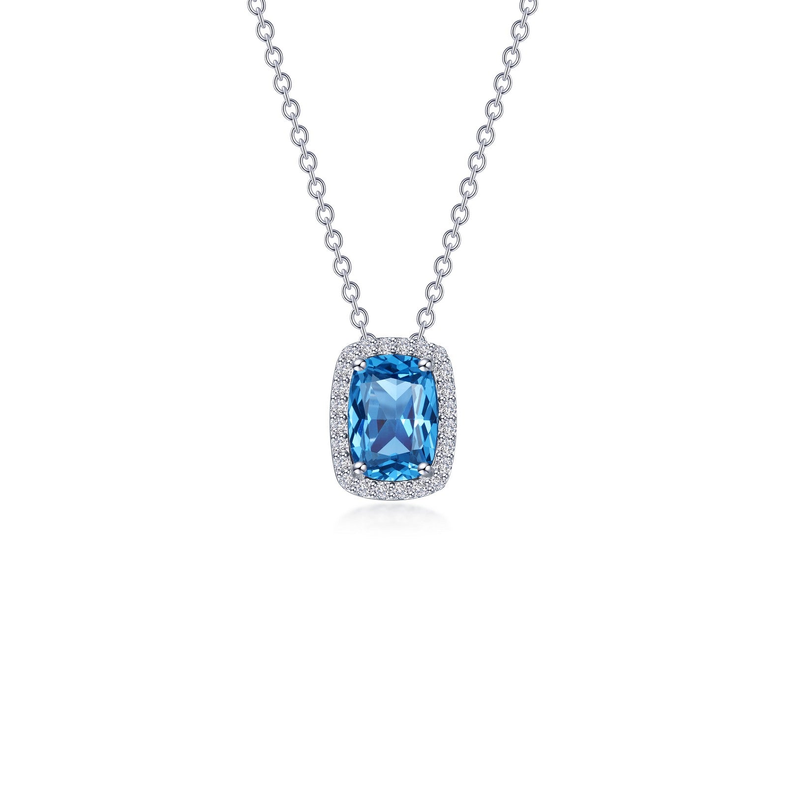 4.26 CTW Halo Cushion-Cut Necklace-N0339BTP