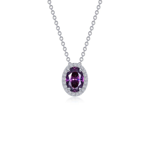 2.56 CTW Oval Halo Necklace-N0340AMP