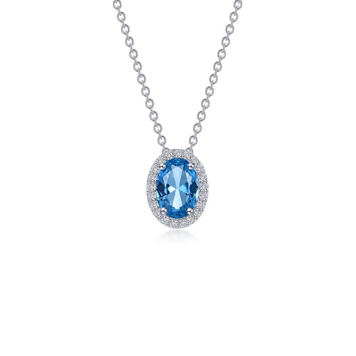 2.56 CTW Oval Halo Necklace-N0340BTP