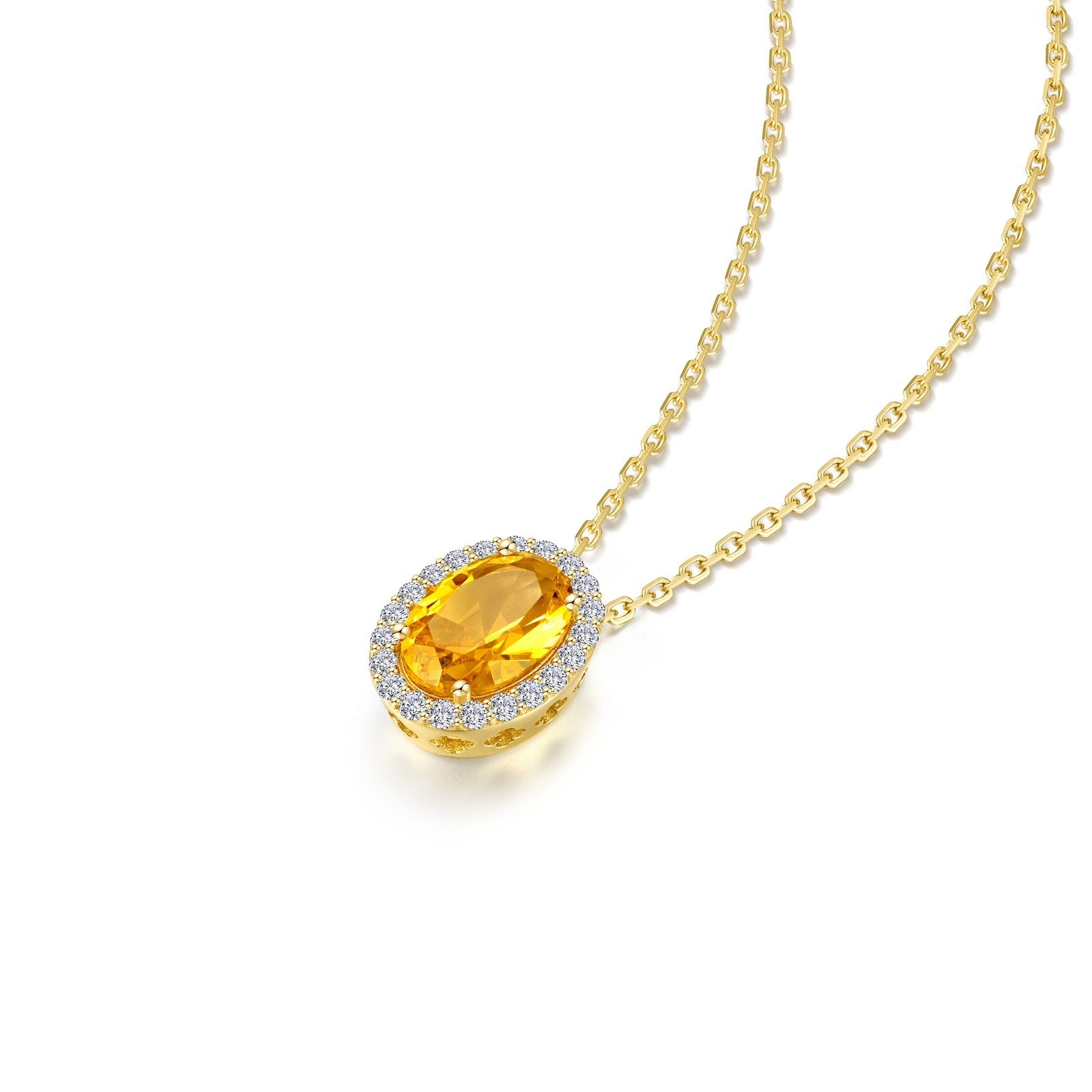 2.56 CTW Oval Halo Necklace-N0340CTG