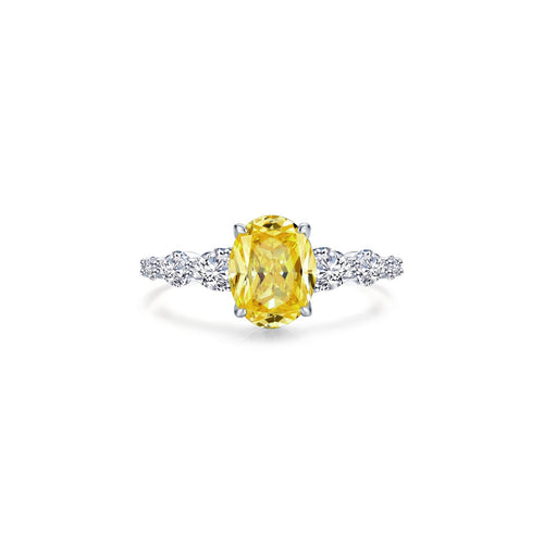 3.66 CTW Canary Oval Solitaire Ring-R0540CAP