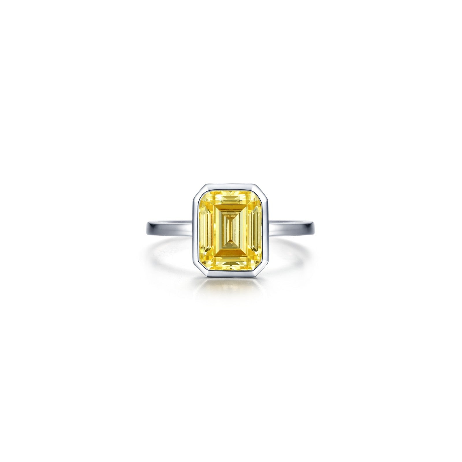 2.62 CTW Emerald-Cut Bezel-Set Ring-R2038CAP