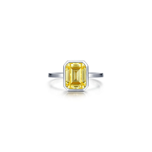 2.62 CTW Emerald-Cut Bezel-Set Ring-R2038CAP