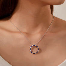 Load image into Gallery viewer, Fancy Lab-Grown Sapphire Open Circle Necklace-SYN018SP
