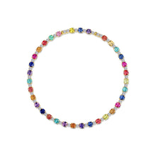 Load image into Gallery viewer, 79.96 CTW Fancy Lab-Grown Sapphire Tennis Choker Necklace-SYN030MG
