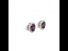 Load and play video in Gallery viewer, 2.96 CTW Oval Halo Stud Earrings-E0623AMP
