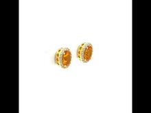 Load and play video in Gallery viewer, 2.96 CTW Oval Halo Stud Earrings-E0623CTG
