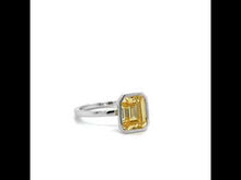 Load and play video in Gallery viewer, 2.62 CTW Emerald-Cut Bezel-Set Ring-R2038CAP
