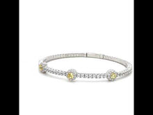 Load and play video in Gallery viewer, 2.90 CTW Halo Station Flexible Tennis Bracelet-B0194CAP
