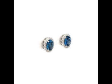 Load and play video in Gallery viewer, 2.96 CTW Oval Halo Stud Earrings-E0623BTP
